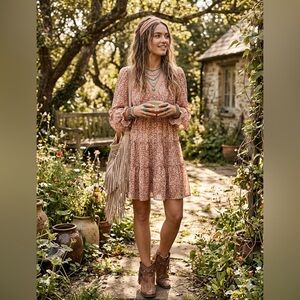 For Good brand Floral print dress in size small stretchy fit small to med